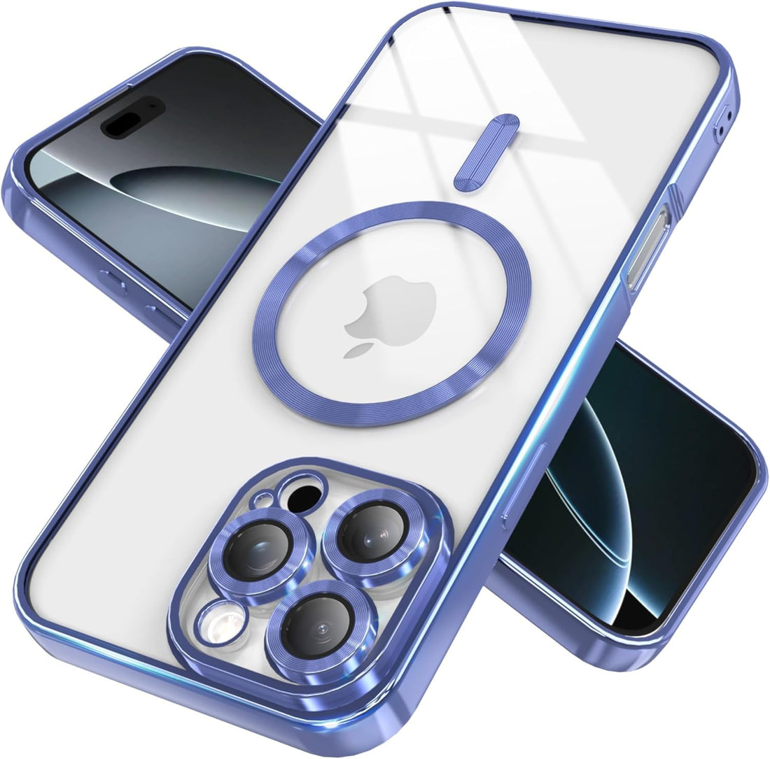 Dl3 Mobilak Soft Clear Case for iPhone 11 Pro 5.8-Inch, Camera Lens Full Protection, Compatible with MagSafe Wireless Charging, Shockproof Electroplated TPU Phone Cover (Blue)