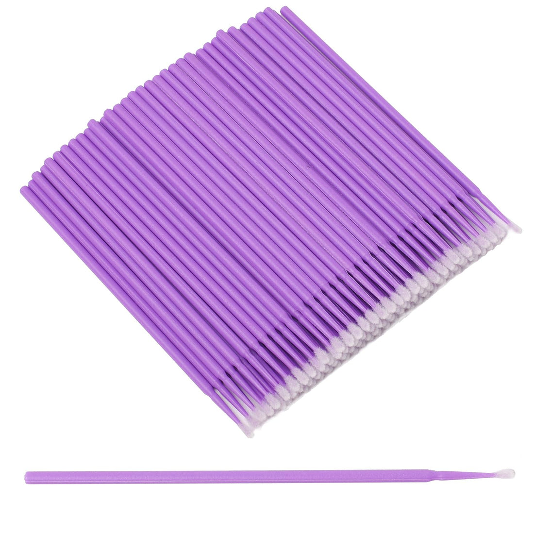 AOVNA 100 Pieces Micro Applicator Brushes Make Up Mascara Brushes Disposable Applicator Eyelash Extension Brush for Beauty Salon Home Use (Purple)