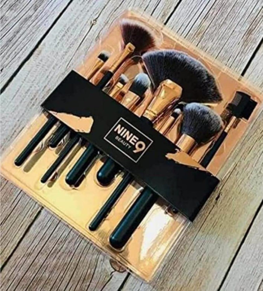 Make-Up Brushes Complete Set Of 8 Synthetic Bristles, Black