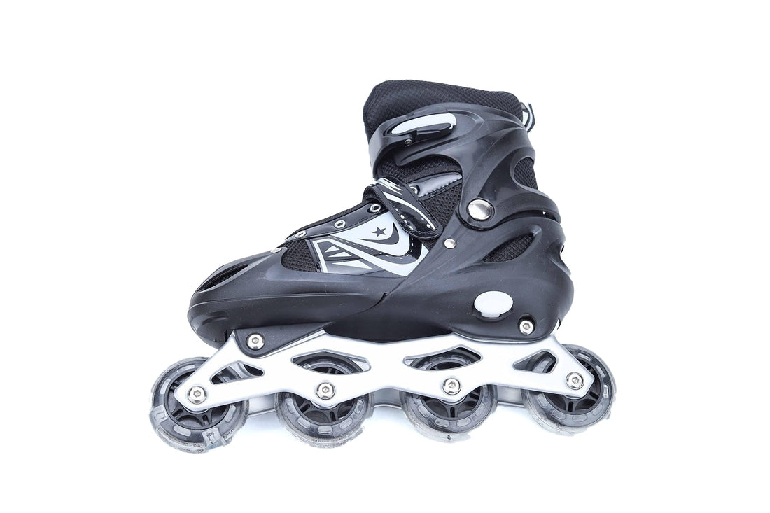 Generic Skating shoes single row - Adjustable Roller Skate Shoes, Black size (39:42)