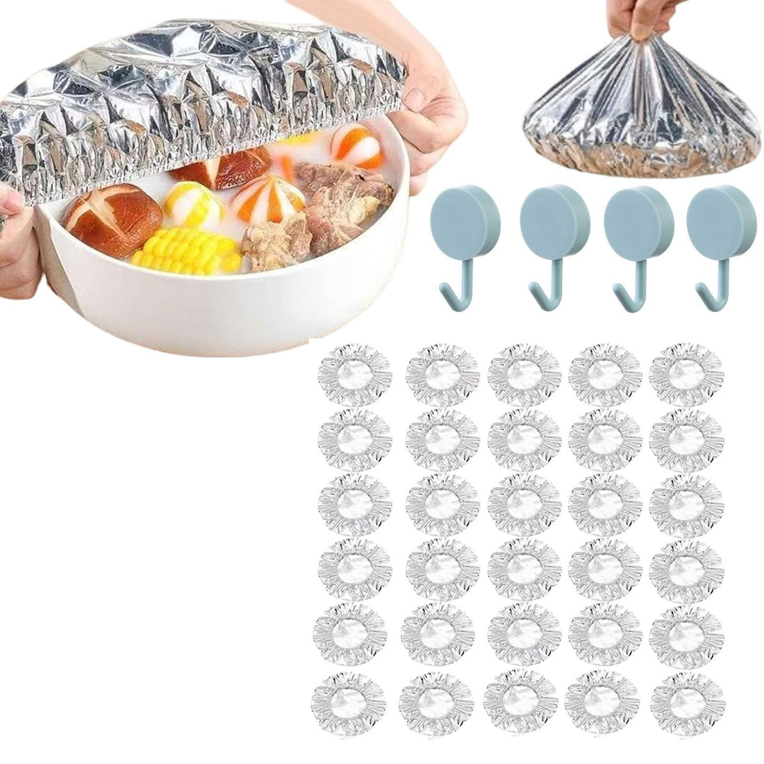 60 Pack Pop-Up Tin Foil Food Insulation Covers, Reusable Aluminum Heat Shield Lids, Adjustable Storage Covers for Plates and Bowls, Universal Fit for Any Dish, Ideal for Food Storage