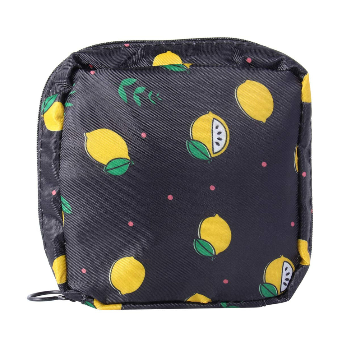 TOPBATHY Cute Sanitary Pad Organizer Holder Napkin Towel Convenience Bags Zipper Coin Purse for Women Girls- Black