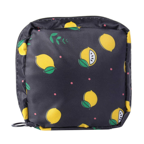 TOPBATHY Cute Sanitary Pad Organizer Holder Napkin Towel Convenience Bags Zipper Coin Purse for Women Girls- Black