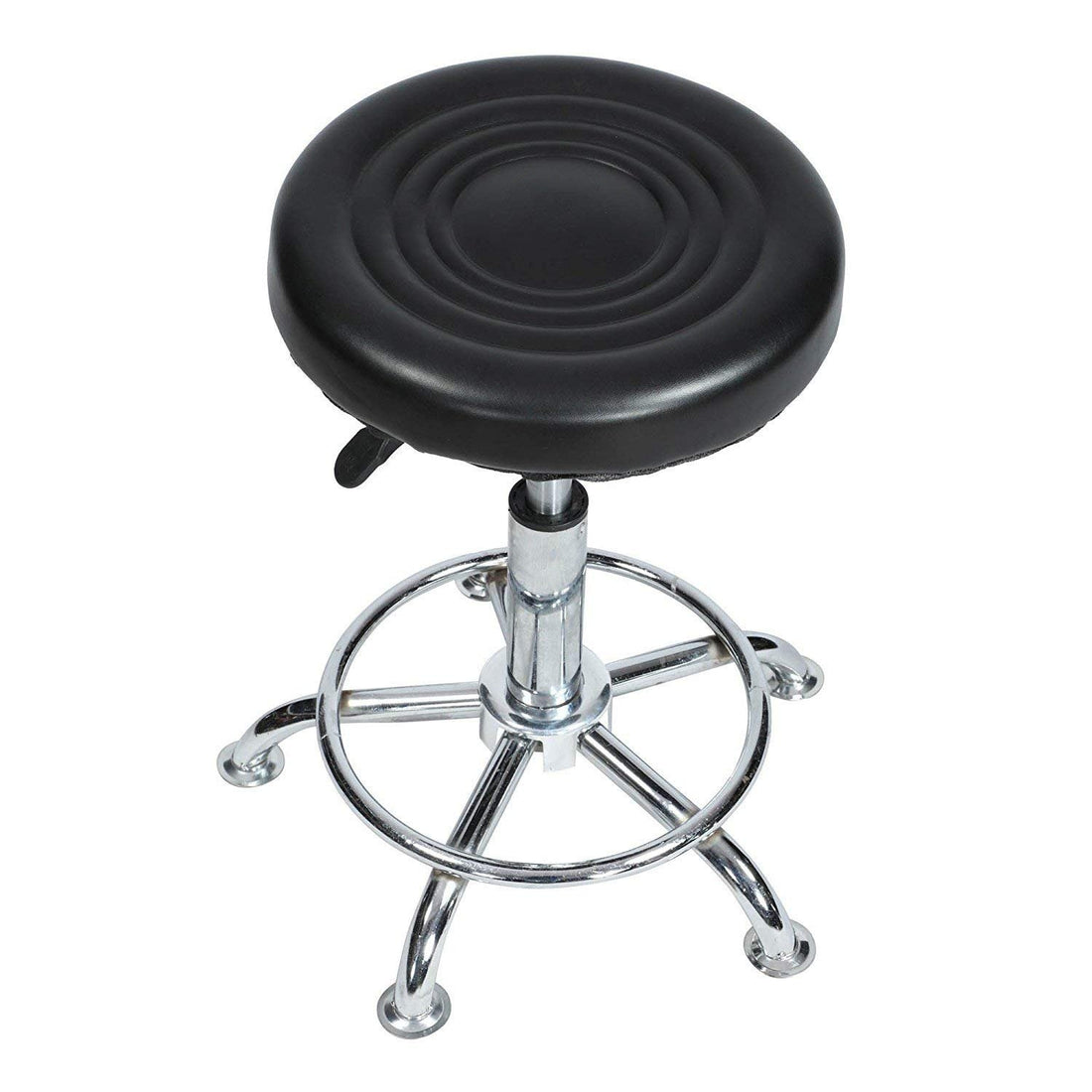 CSS Meble Home Furniture - Adjustable Stool-Doctor/Kitchen Stool/Office Stool/Chair/Cafeteria Stool/Metal Bar Stool (Black) 1 Pc (Faux Leather)