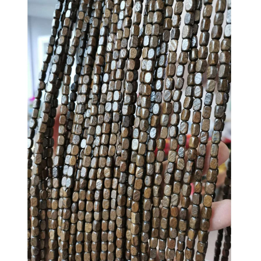 Beaded Bamboo Wooden Door Curtain,Natural Handmade Hanging Beads Blind Door Curtain Screen Panel,Door Wall Window Doorways Living Room Bedroom Divider Decorations,Custom (90 shares-W90xH180cm)