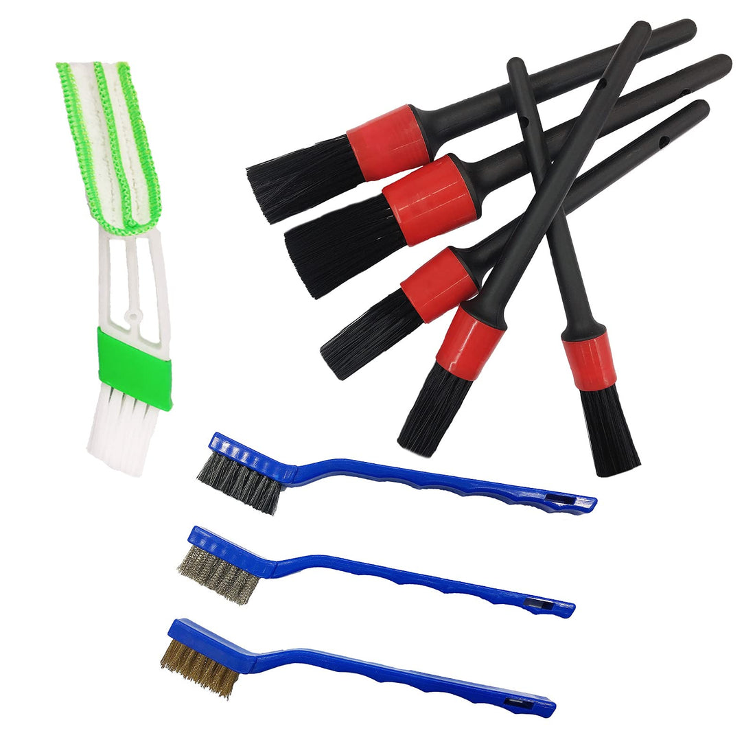 Car Cleaning Brush Set, Detailing Cleaning Brush Car Care, Cleaning Brushes, Detailing Brushes, Perfect for Truck Car Cleaning, Set of 9 (9 Pieces)