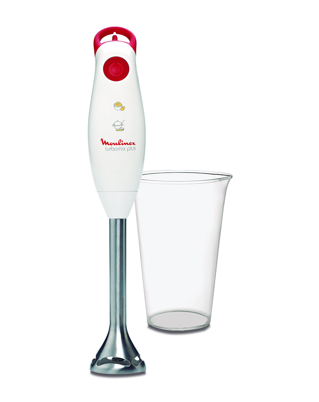 Moulinex DD1011 Mixer Turbo Mix Plus Edelsta + Free Shaker, 350 Watt – White/Red