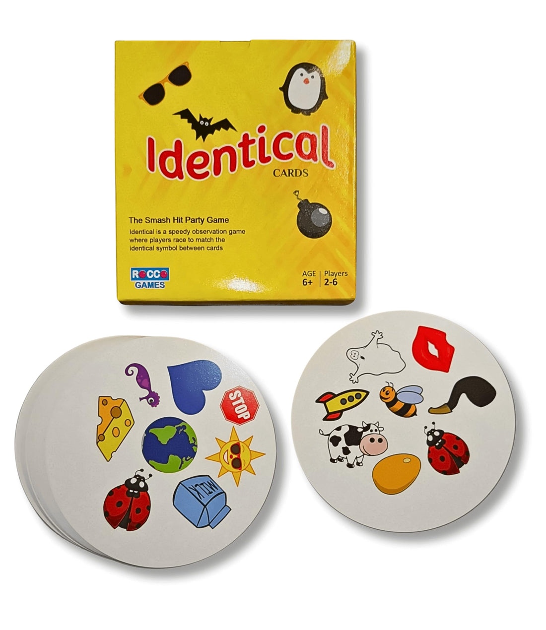 Identical, Fast-Paced Matching Card Game for Family and Friends, 55 Cards, 2-6 Players