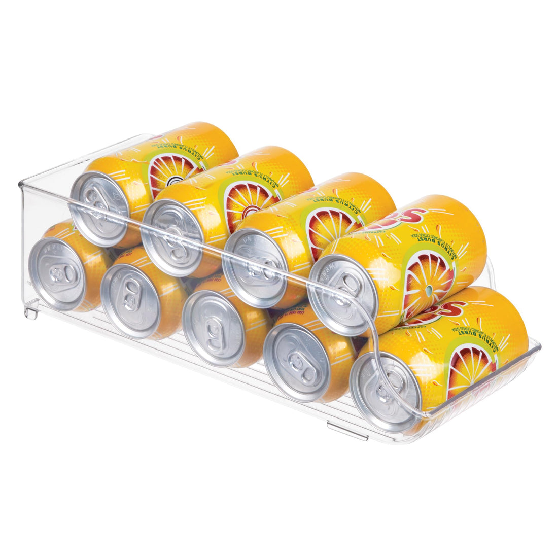 iDesign Fridge Organiser for Cans, Stackable Storage Container for up to 9 Cans, Practical organization for Kitchen