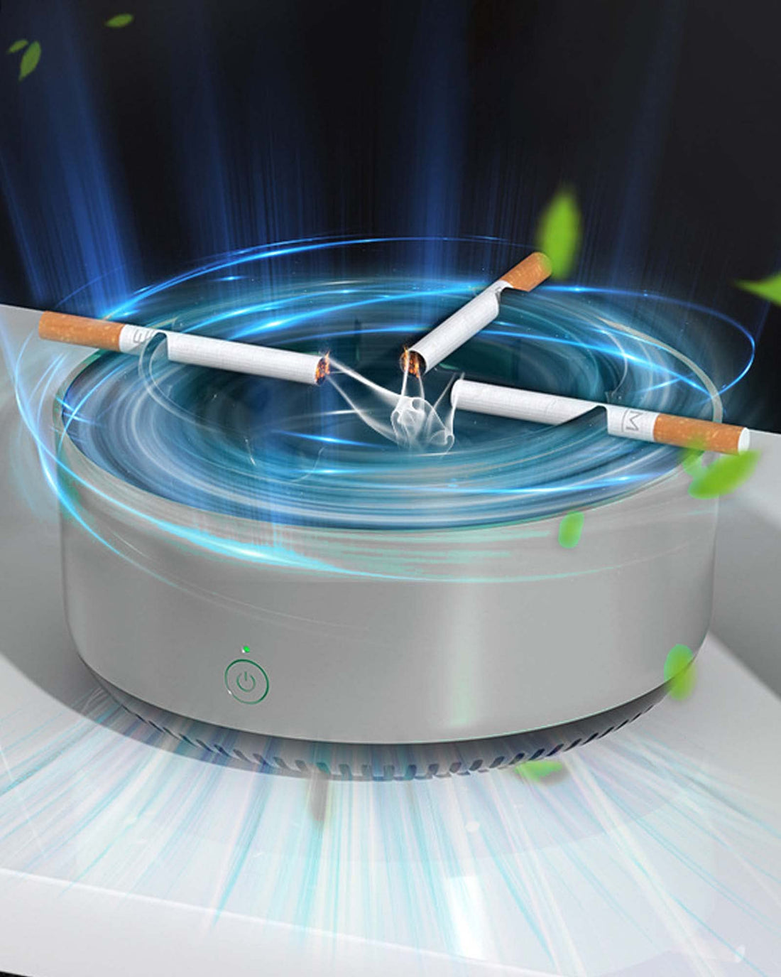 JEJA Smoke Vacuum Ashtray - Multifunctional Smokeless Smart Air Purifier for Car, Outdoor, Office, Home, Camping - Grey