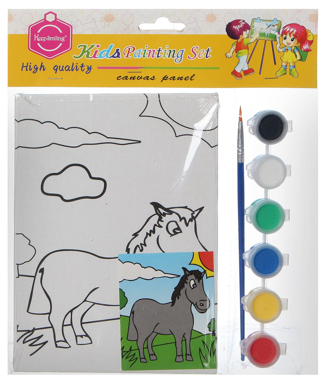 Keep Smiling Small Canvas Painting Set For Kids