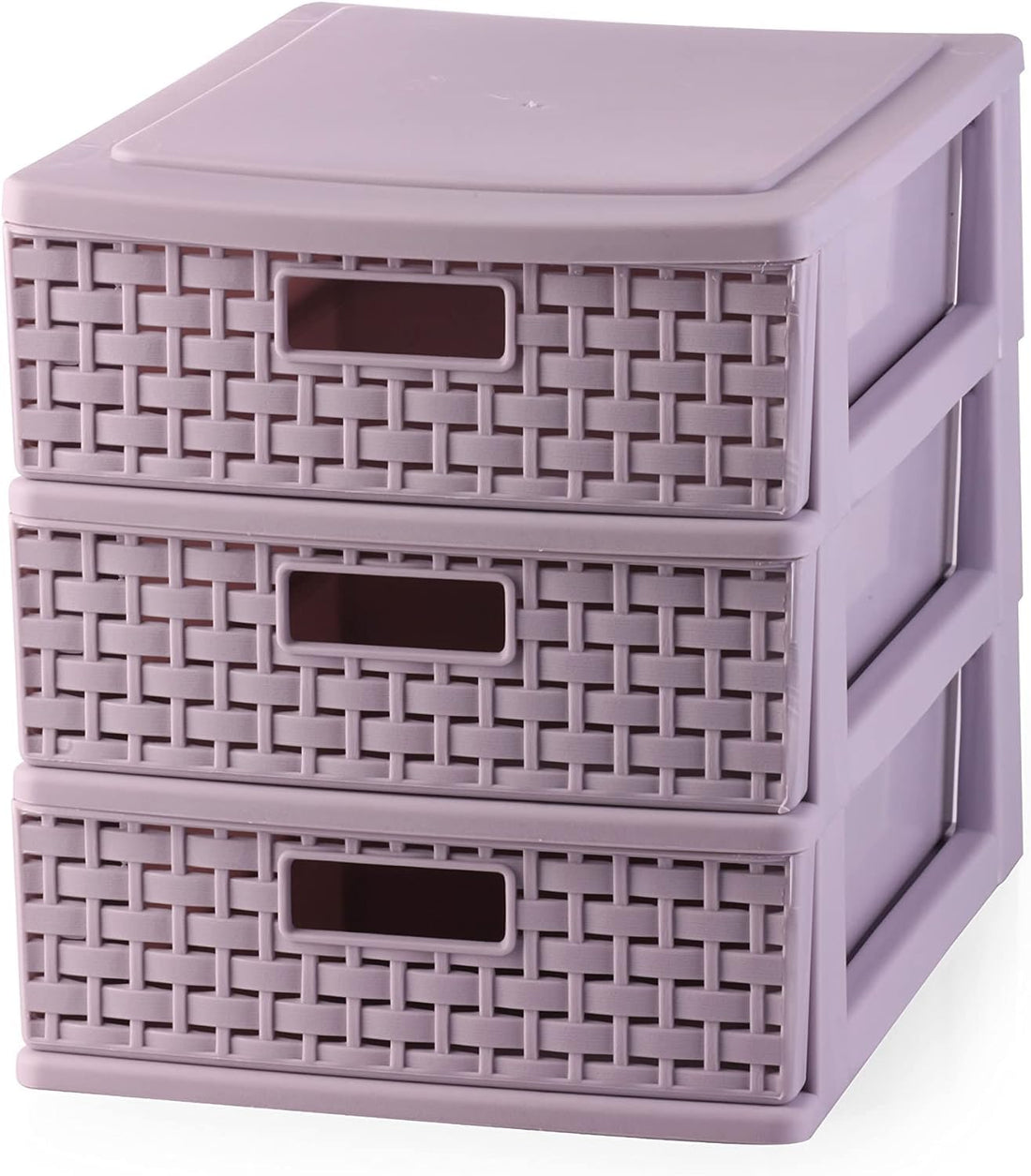 Rattan three-drawer organizer