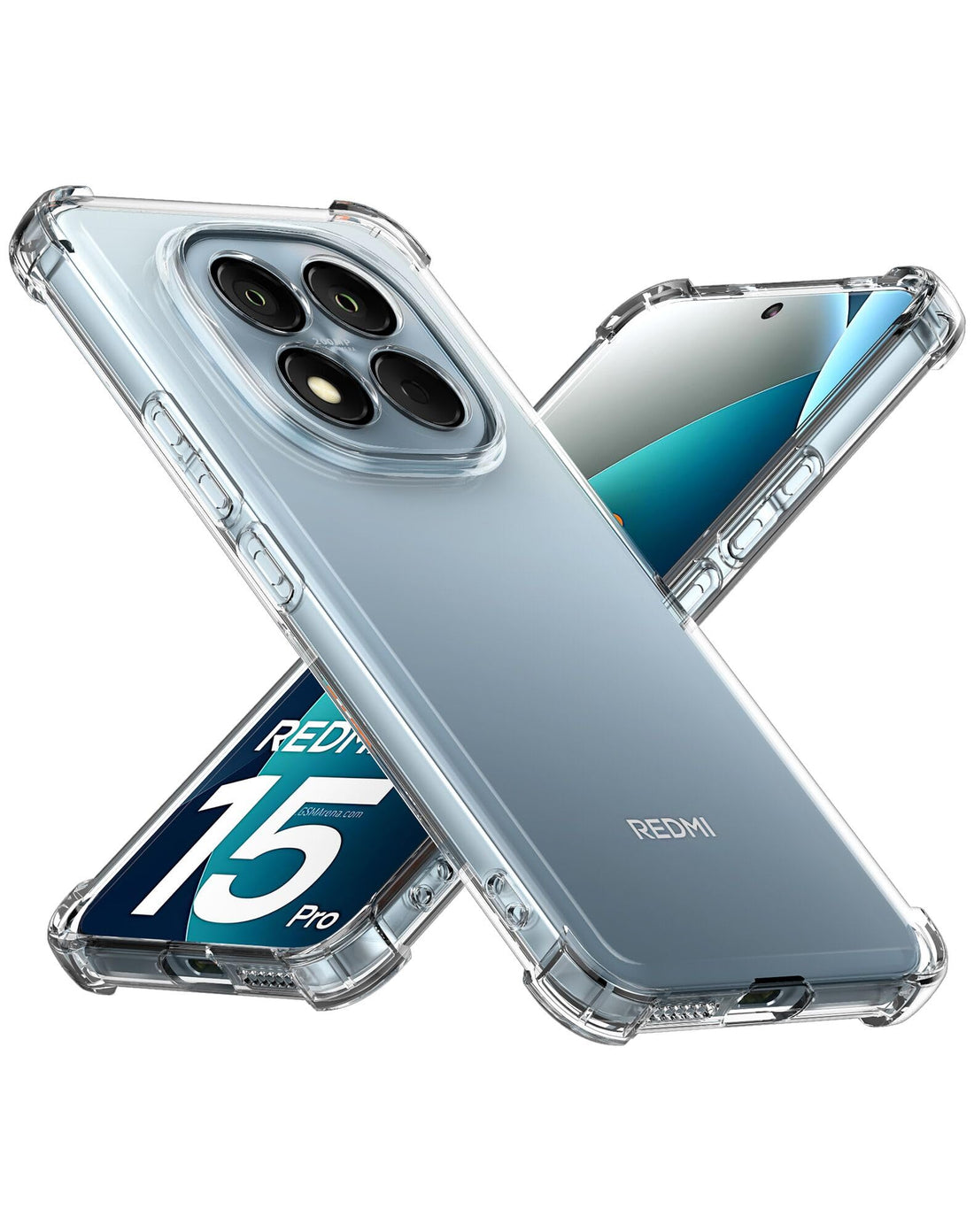 Cresee Case for Xiaomi Redmi Note 15 Pro 4G, Transparent Mobile Phone Case with Reinforced Corners, Protective Case, Thin, Soft Cover, Shockproof Bumper for Redmi Note 15 Pro (4G), Clear
