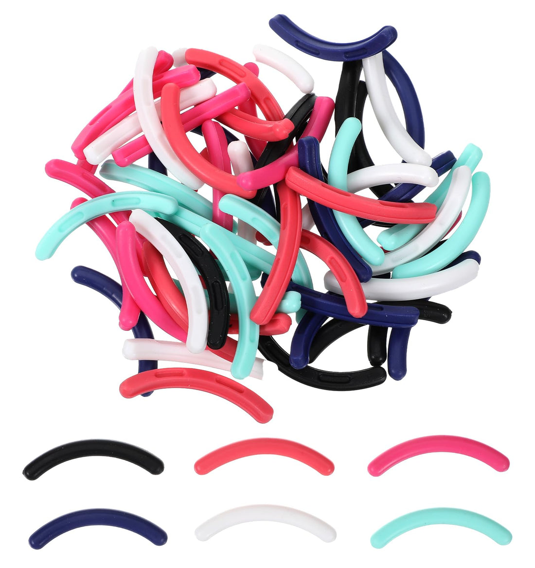 Lash Curler Refill Pads, 60Pcs Colorful Silicone Refills Set, Universal Soft Replacement Pads with Storage Box