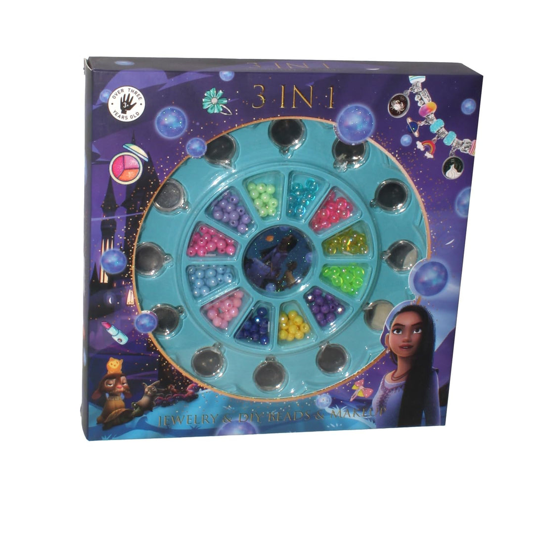 3 in 1 DIY Beads & Jewelry & Makeup Set for Kids