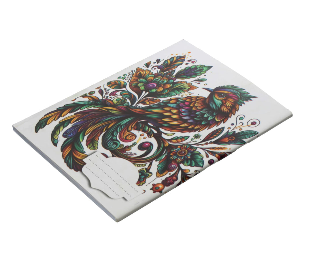 Extra Line School Notebook 60 Pages Bird Shape Cover compact fun notebook for children and drawing lessons Blue