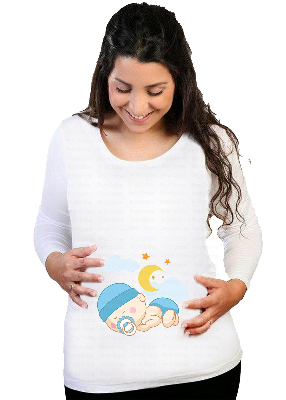 Print Online Maternity Top For Women - 2725514833453