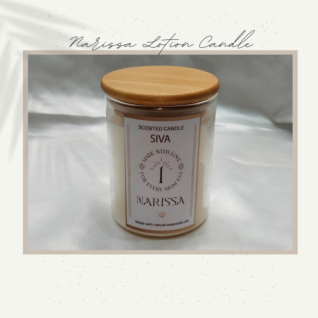 Narissa Luxury Scented Lotion Candle - Soy Wax, Cocoa Butter, Shea Butter, Avocado Oil, Essential Oil, 150ml Glass Jar, Smokeless and Body Moisturizer (Lavender)