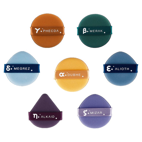 Powder Puff, 7 Pcs Soft Face Powder Puffs Multifunctional Air Cushion Sponge Wet Dry Dual-Use Foundation Blending Sponges Cosmetic Beauty Tools for Daily Makeup Concealer Liquid Cream (Multi-Color)