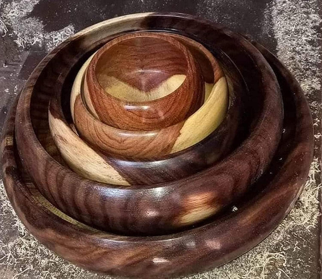 Al Hayah Bombe Wooden Plate Set 5 Sizes