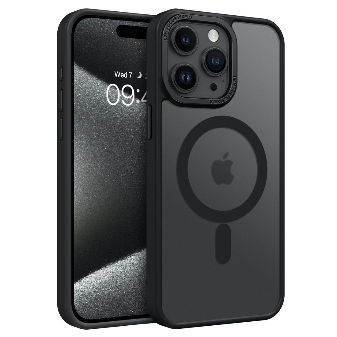 GaoBao iPhone 15 Pro Max Case 6.7" Compatible with MagSafe, Hybrid Magnetic Case Translucent Matte Back Camera Protection Slim Shockproof Anti-Scratch Back Cover, Black