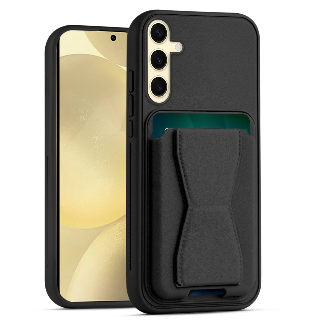 Dl3 Mobilak Leather Wallet Case Compatible with Samsung Galaxy S26+ 5G / S26 Plus 5G, Leather Back Cover With TPU Frame, Shockproof Protective Phone Case with Card Holder Stand (Black)