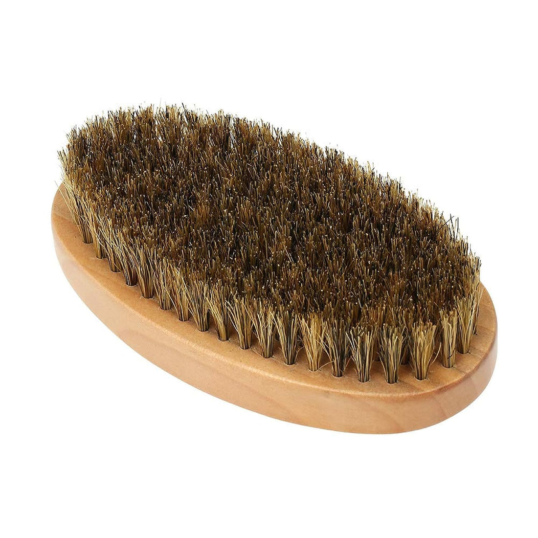 walmeck Men's Firm Bristles Beard Brush with Wooden Handle for Taming and Softening Facial Hair Skin Care & Beard Grooming (Palm Size)