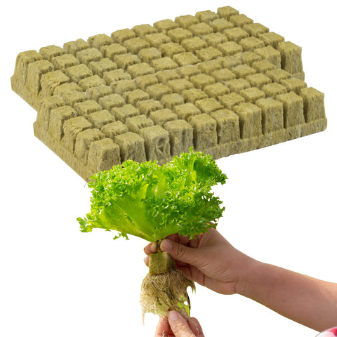 100 Pieces Hydroponic Mineral Wool Cubes Soilless Cultivation Grow Cubes Growing Medium Starter Sheets