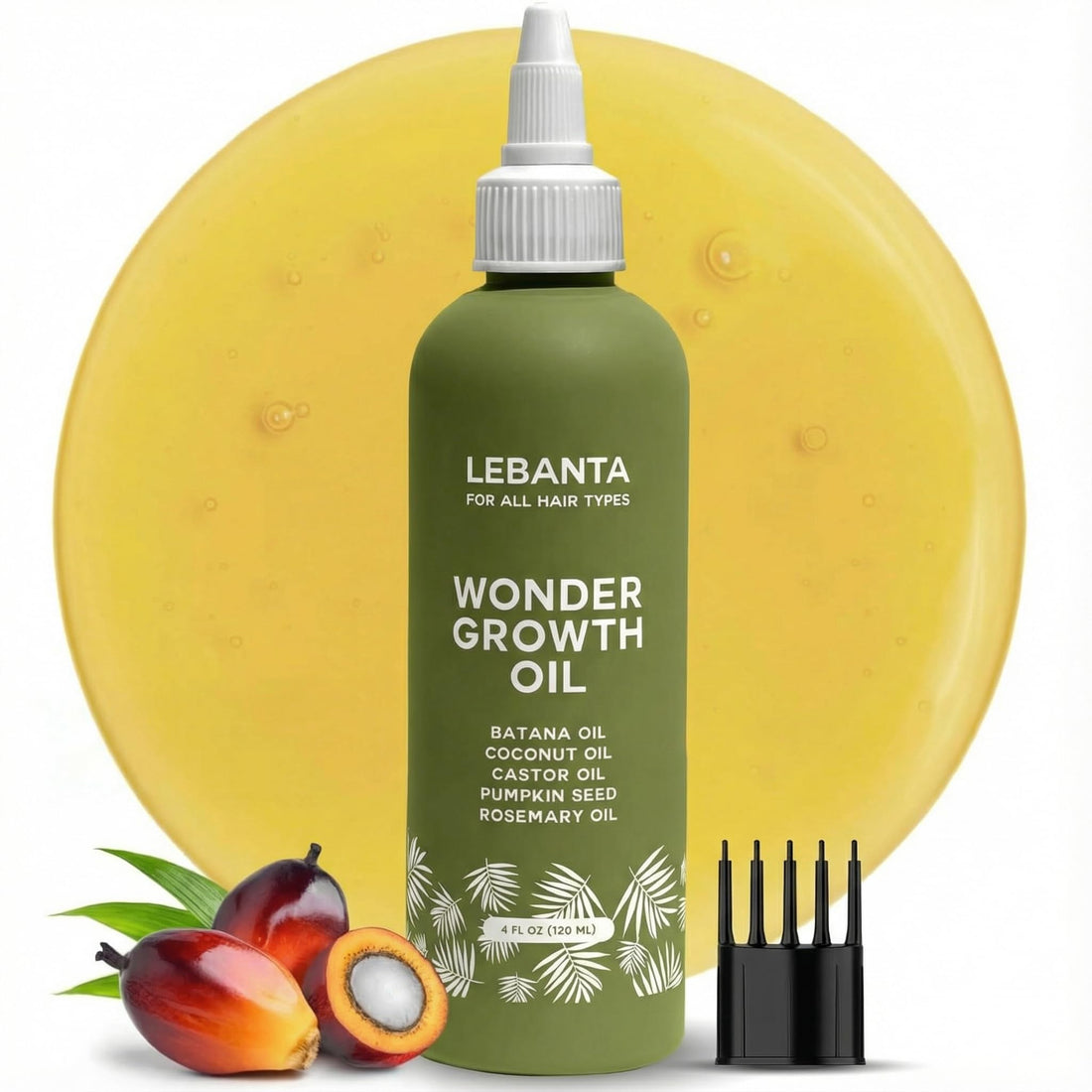Lebanta Batana Oil For Hair Growth - 100% Pure, Raw & Natural Blend With Organic Castor, Pumpkin Seed, Coconut and Rosemary Oil - Thicker, Stronger Hair For Men & Women Scalp (1 Pack)