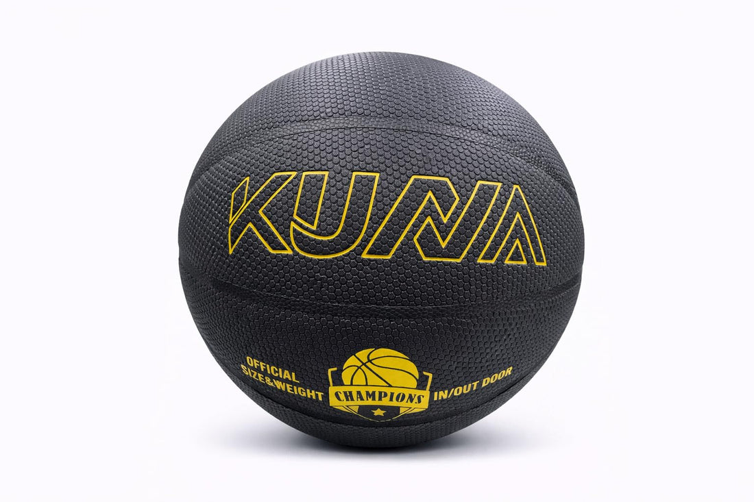 Kuna Champions Basketball – Official Size 5/6/7, Indoor & Outdoor Use, Durable Grip Surface, Professional Training & Match Ball, Grey/Baby Blue/Black