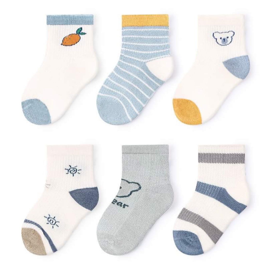 Baby Boys Pack Of 6 Pure Cotton Socks