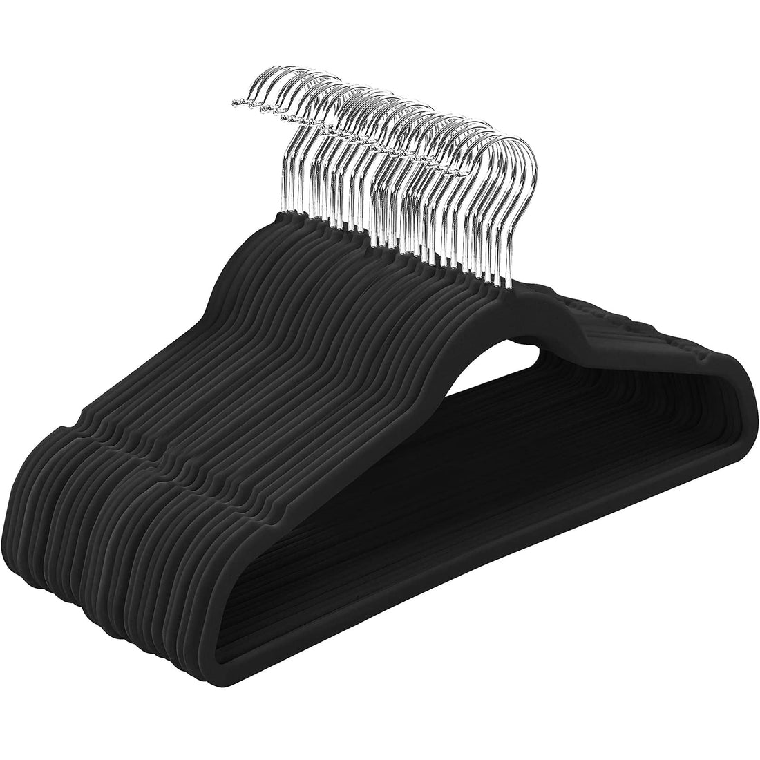 Arabest Velvet Hangers, Non Slip Clothes Hangers, 360 Degree Swivel Hook Strong and Durable Suit Hangers Clothing Hangers for Coats, Jackets, Pants, and Dress Clothes (30 Pack,Black)