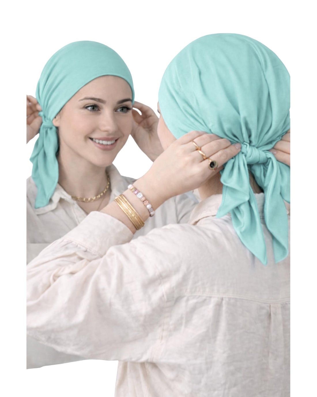 Women's Bandana Hijab Head Scarf, Soft Stretch Turban Head Wrap, Modest Under Scarf for Everyday Wear, 100% Cotton