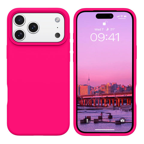 BENTOBEN for iPhone 17 Pro Max Case, Liquid Silicone Anti-Slip Microfiber Lining 17 ProMax Phone Case, Slim Soft Gel Rubber Anti-Scratch Shockproof Cover for iPhone 17 Pro Max 6.9" 2025, Hot Pink