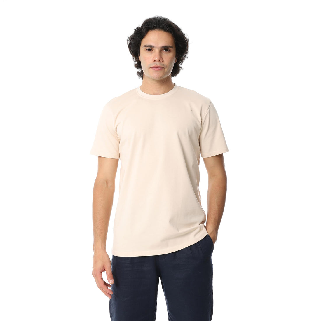 Andora Mens Oversize Round Collar Plain Half Sleeves Western