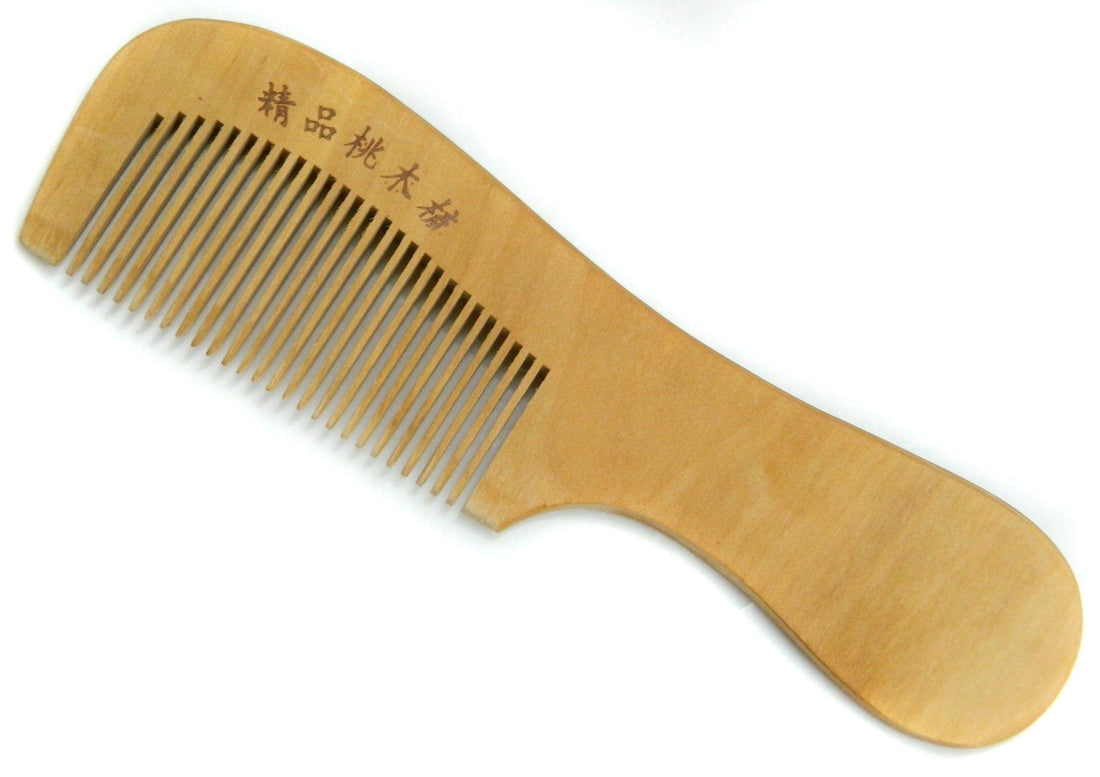 Natural Wood Handle Comb 18 by 5 - 1.5 oz Narrow Tooth