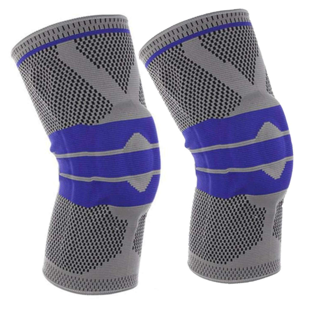 2PCS Adjustable Elastic Knee Support Brace Kneepad Patella Hole Sports Kneepad Safety Guard Strap For Running sports, Size XL