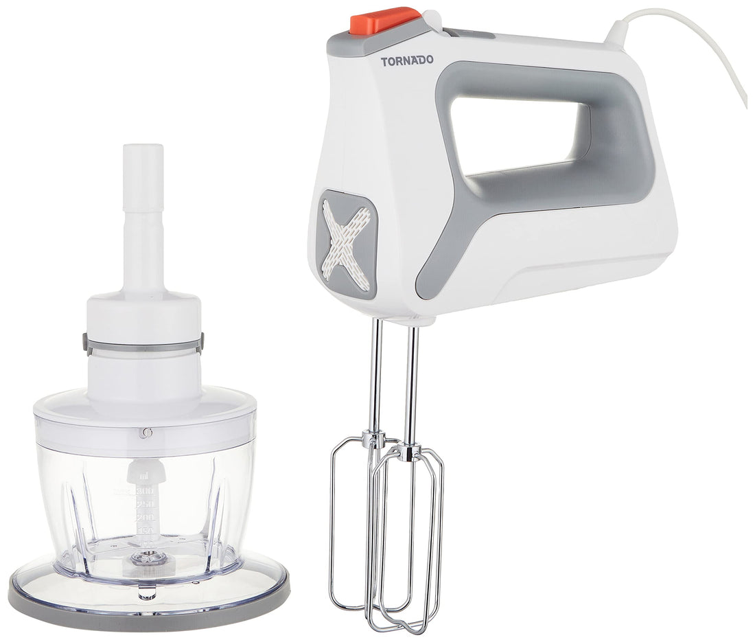 TORNADO Hand Mixer 400 Watt 5 Speeds Chopper White THM-400SS