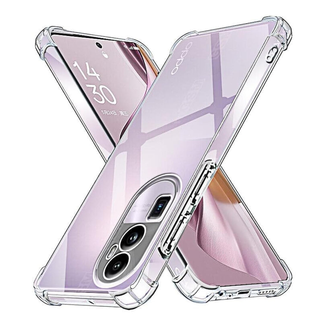 Dl3 Mobilak Case Compatible with Reno 10 Pro Plus 5G, Cover Silicone Transparent TPU Gorilla Anti-shock Protector Camera Shockproof Corners - Clear