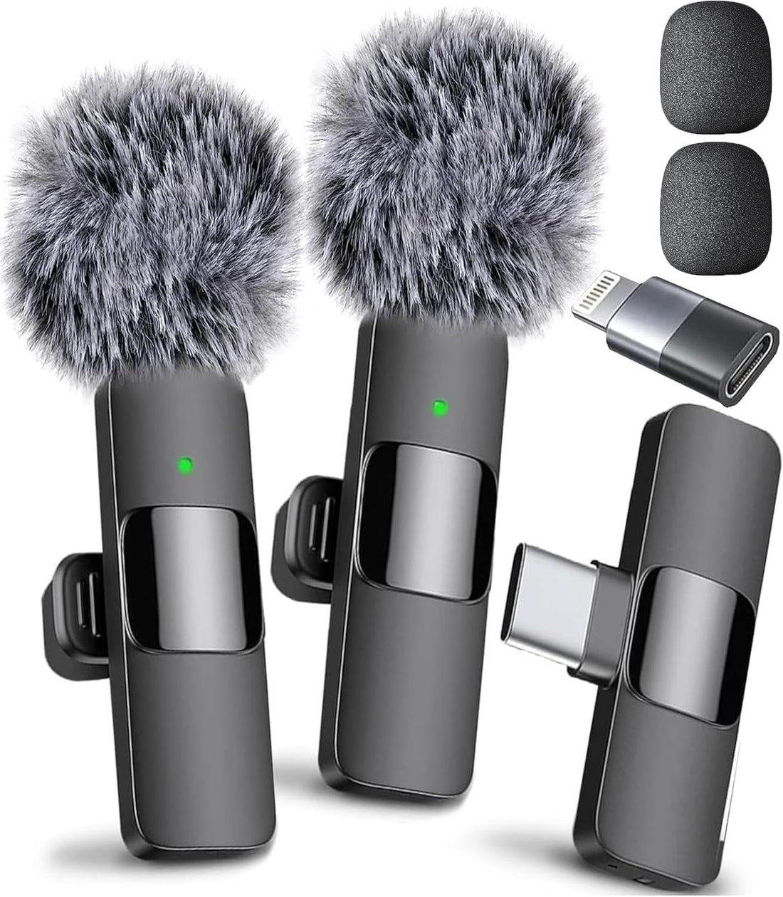 Mini Mic Pro 2024 Professional Wireless Lavalier Microphone 2 Pack Noise Canceling Crystal Clear Recording with USB-C for iPhone 15 Pro Max, iPad, Android, Live Streaming, YouTube, TikTok