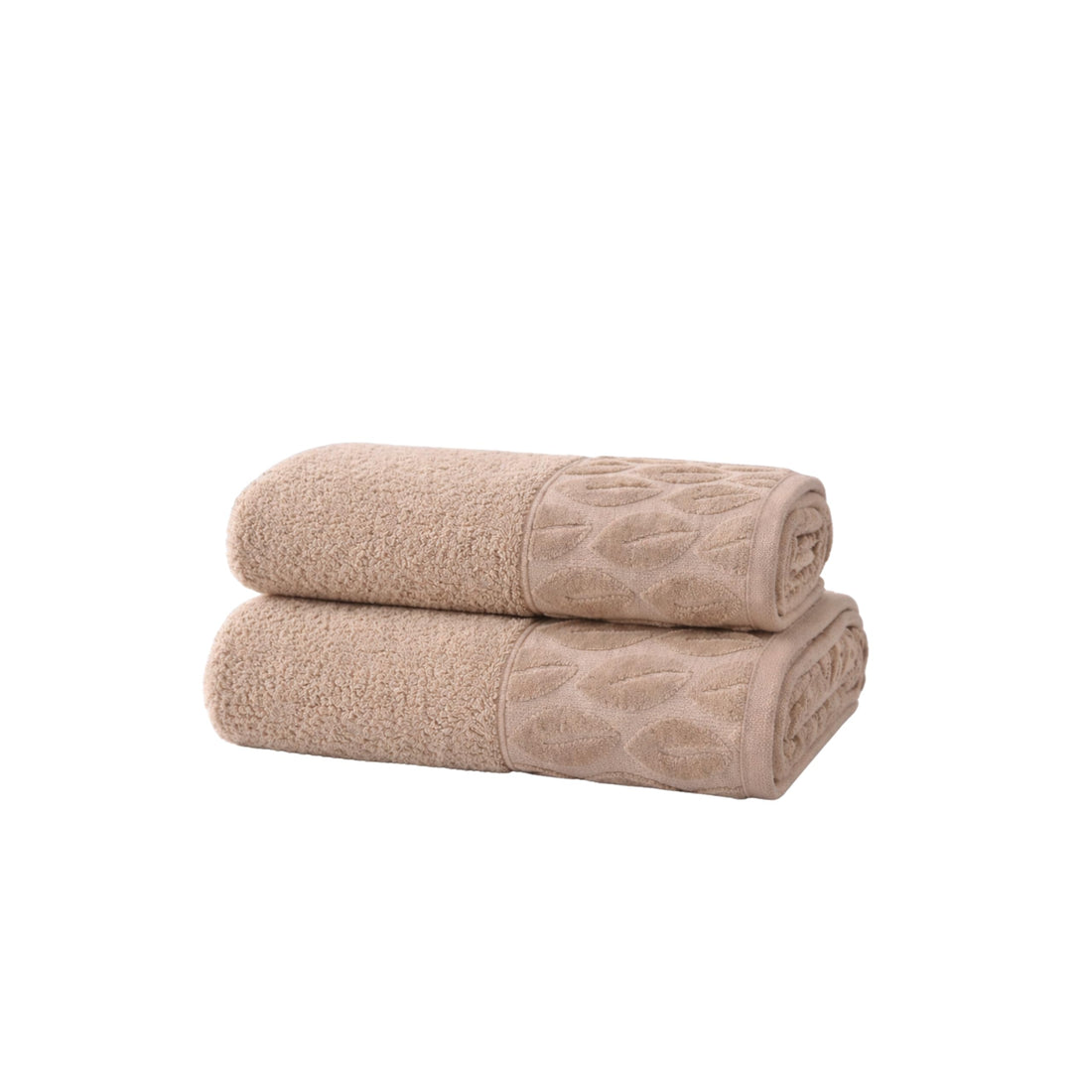 Burak Tekstil Supreme Egyptian Cotton Hand Towel Set, White, Ultra Soft, Highly Absorbent, 100 x 50 cm, 2 Piece, Made in Egypt (Beige, 2 Hand towels (100x50 cm)))