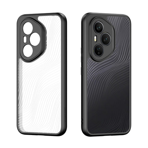 Case for Honor 400 Pro Black Minimalist Matte Shockproof Protection Soft Silicone Frame Full Camera Coverage Clear Back