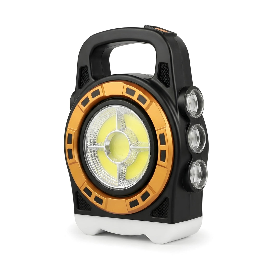 3 in 1 Multifunctional LED Camping Light – Solar & USB Rechargeable Emergency Flashlight, COB Lantern + 3 Side Floodlights + Base Light, Waterproof Outdoor Use & Power Outage