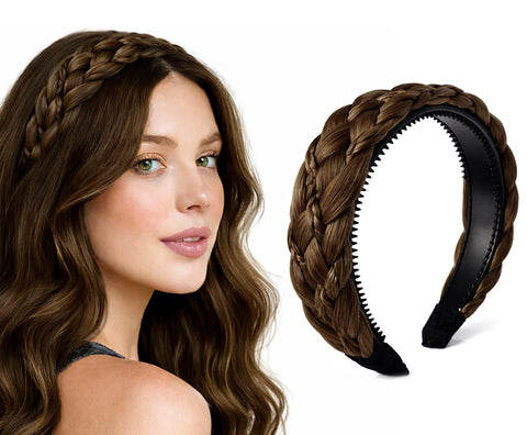 Thick Double Braid Headband – 6 Inch Synthetic Hair For Women, Natural Look, Soft & Lightweight, Everyday Hairstyle, Model - JW223A (#8)