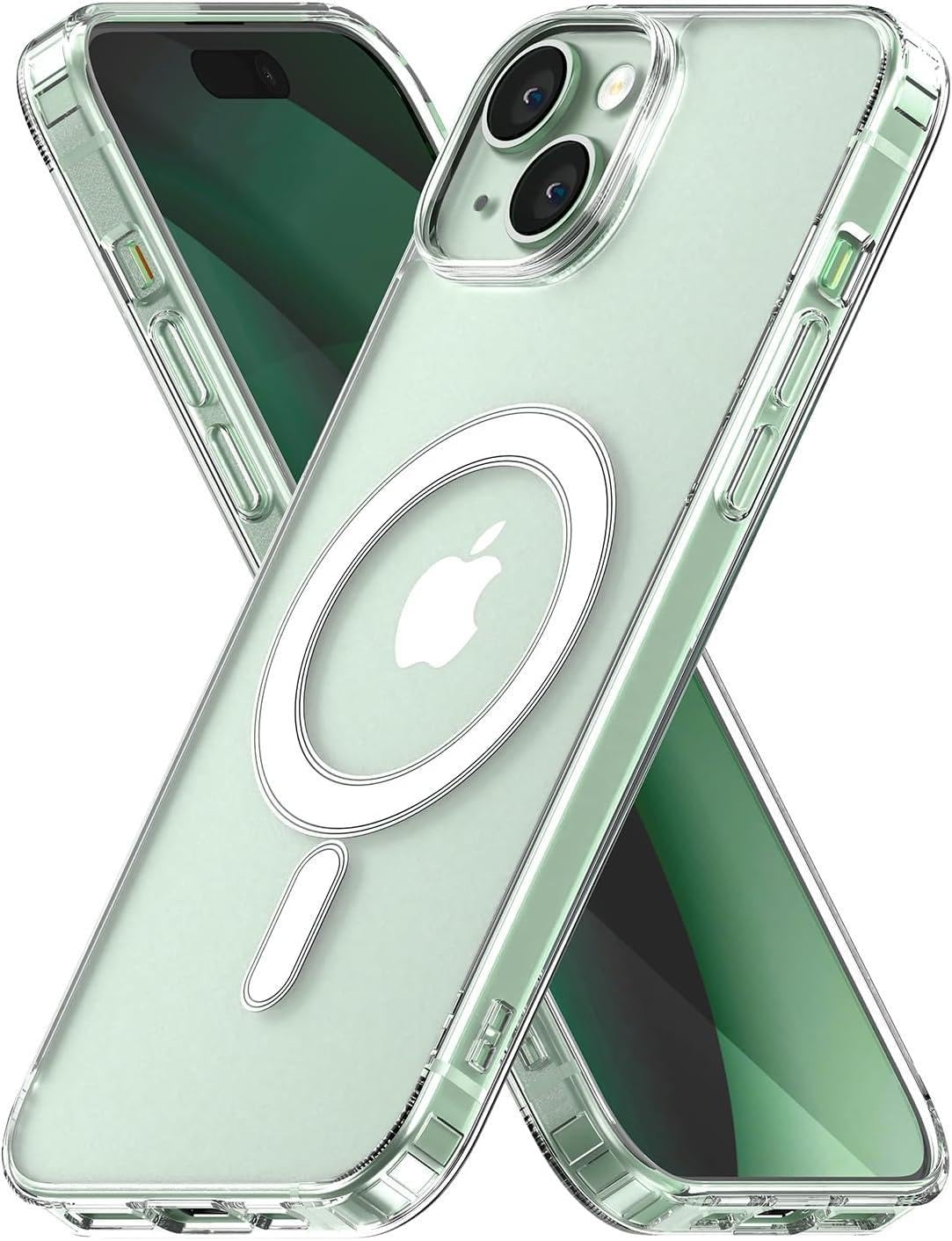 HARVORTEZ Strong Magnetic Case Compatible with iPhone 15 Plus MagSafe, PC Environmentally Friendly Material, Logo Visible Cover, Fully Compatible, Corner Shock Absorbing Elegant Case (Transparent)