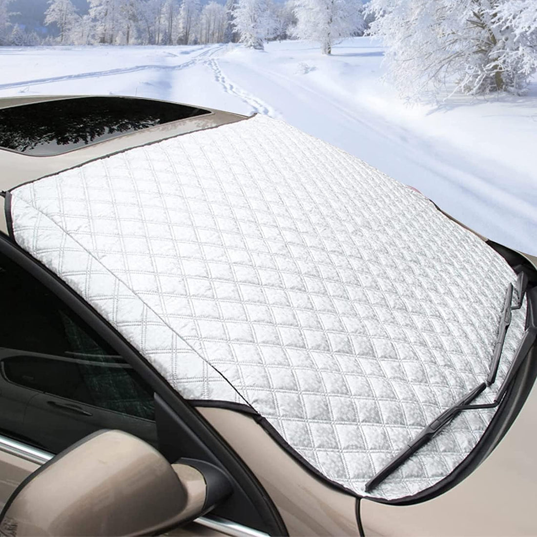 Windscreen Sun Shade for Car inside, Windshield Sun Shade Front Window Sunshades Foldable UV Front Screen Sunshade Cover Protector Keep Car Cool Windshield Dust Cover Frost Snow Ice Cover for SUV
