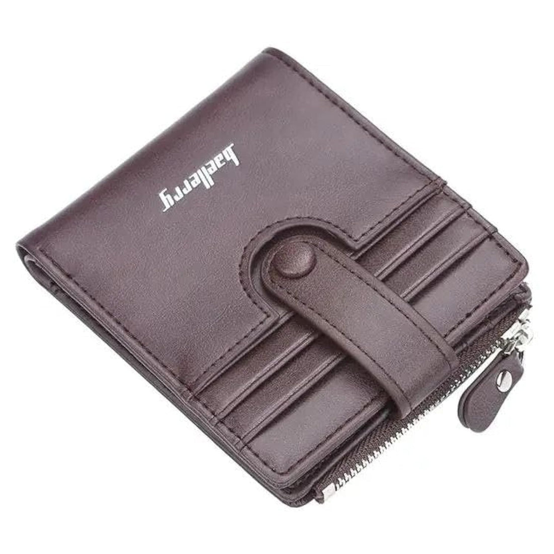 Luxury Men's Wallet: Multifunctional Flip Wallet with Zipper Coin Pocket, Wide Credit Card & ID Slots for Modern Men (Brown)