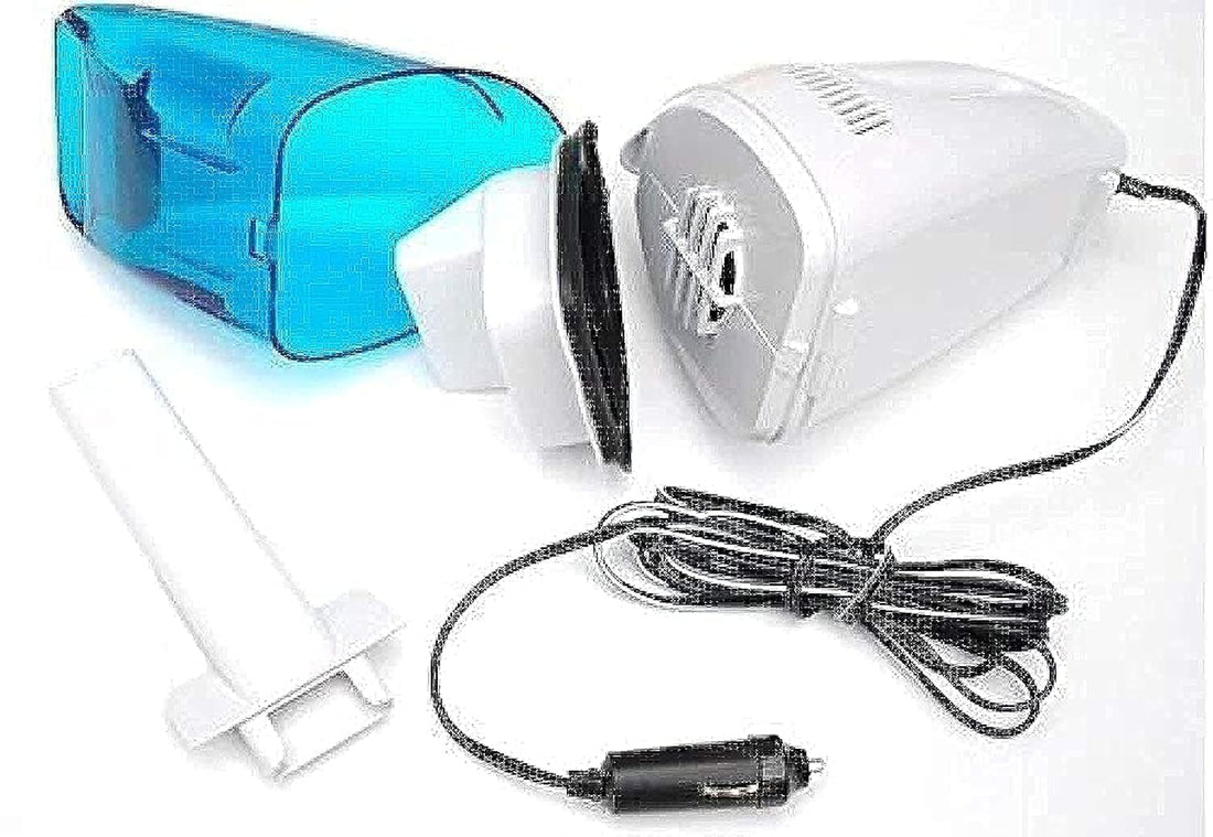 Portable Handheld Car Vacuum Cleaner (Blue White, 60W, 12V)
