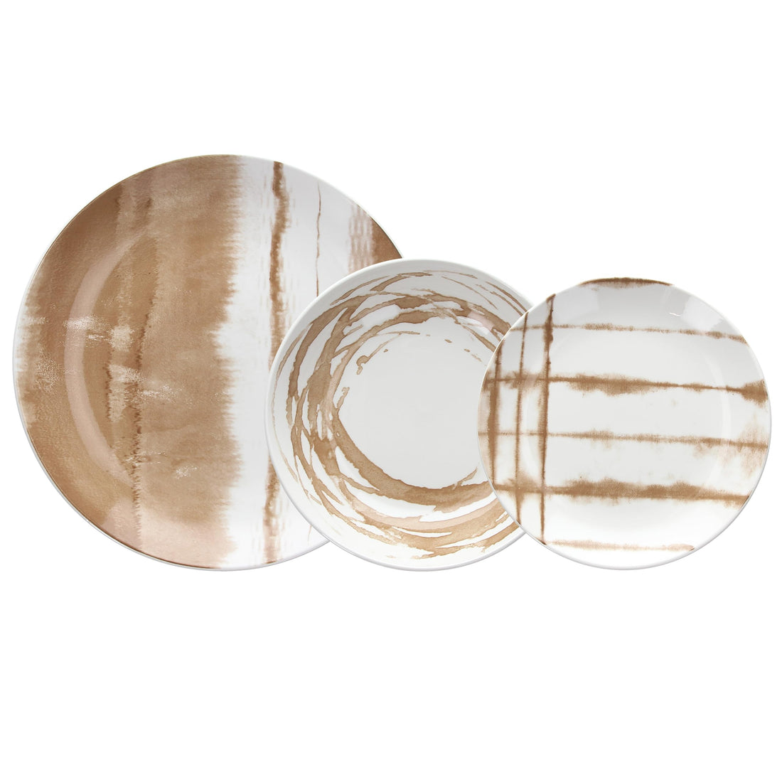 Tognana Madison 18-Piece Porcelain Dinnerware Set, Marea Beige Pattern