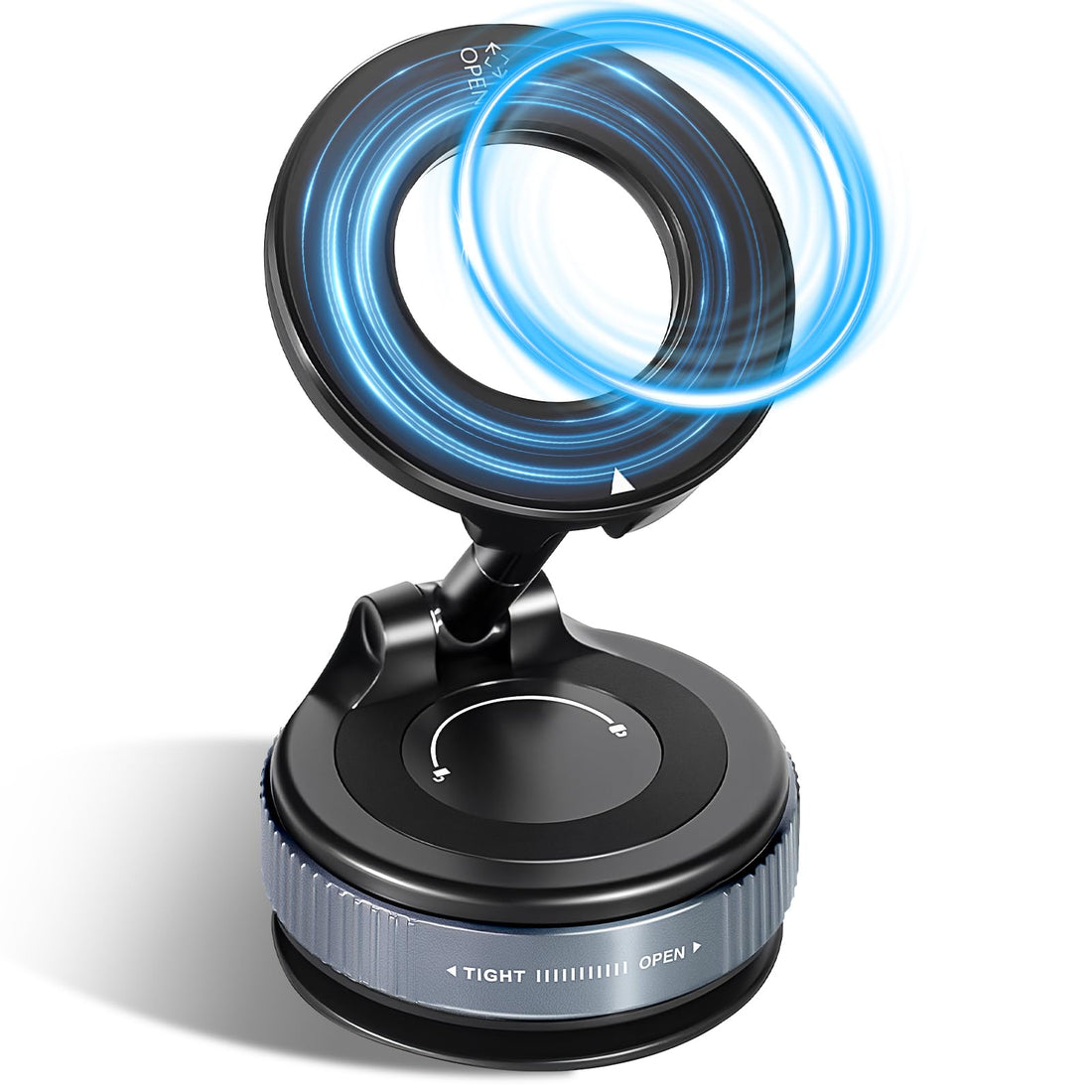 Vacuum Suction Magnetic Phone Holder, 2025 Upgraded Magnetic Car Phone Mount for Magsafe, 360°Adjustable Foldable Portable Suction Cup Phone Holder for Cars/Gyms/Mirrors/Smooth Surface